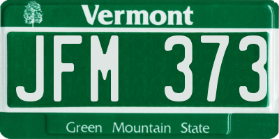 VT license plate JFM373