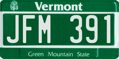 VT license plate JFM391