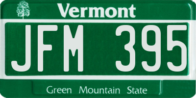 VT license plate JFM395