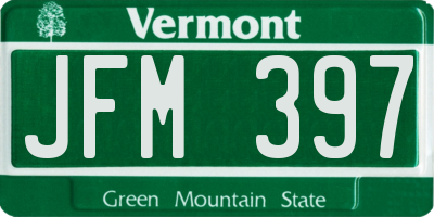 VT license plate JFM397
