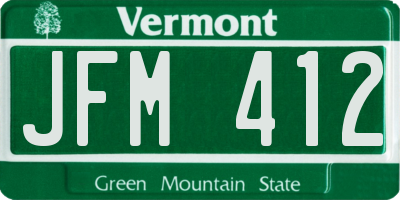 VT license plate JFM412
