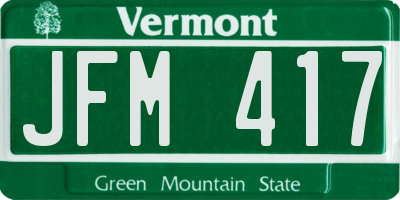 VT license plate JFM417