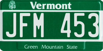 VT license plate JFM453