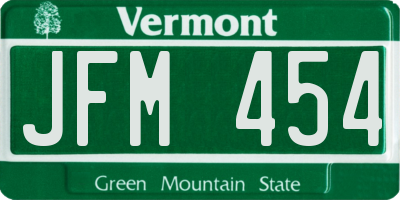 VT license plate JFM454