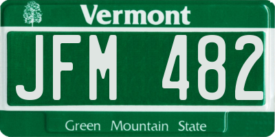 VT license plate JFM482