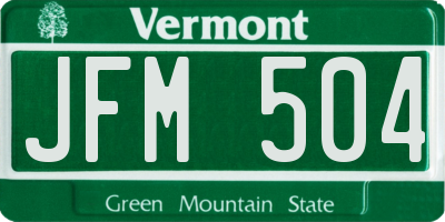 VT license plate JFM504