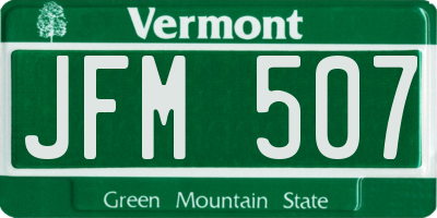 VT license plate JFM507