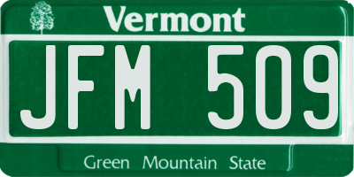 VT license plate JFM509