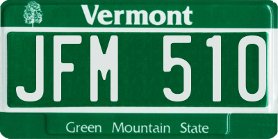 VT license plate JFM510