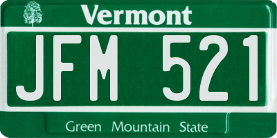 VT license plate JFM521