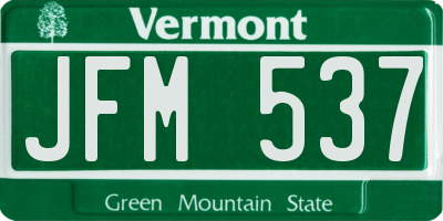 VT license plate JFM537