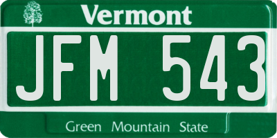 VT license plate JFM543