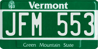VT license plate JFM553