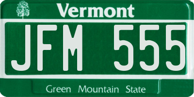 VT license plate JFM555