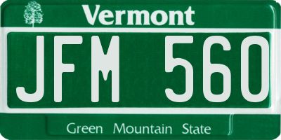 VT license plate JFM560