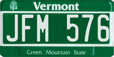 VT license plate JFM576