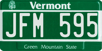VT license plate JFM595