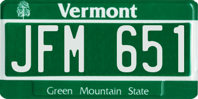 VT license plate JFM651