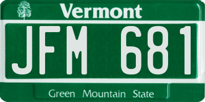 VT license plate JFM681