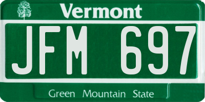 VT license plate JFM697