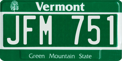 VT license plate JFM751