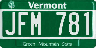 VT license plate JFM781