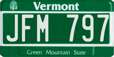 VT license plate JFM797