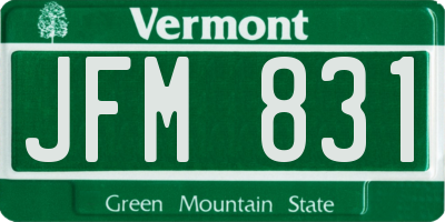 VT license plate JFM831