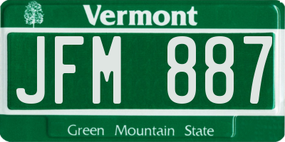 VT license plate JFM887