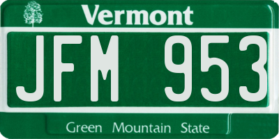 VT license plate JFM953