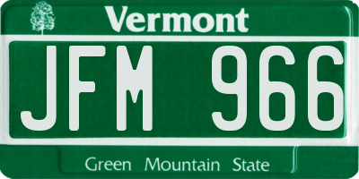 VT license plate JFM966