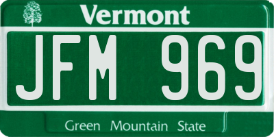 VT license plate JFM969
