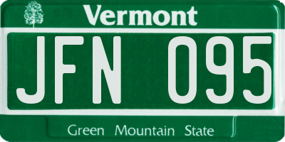 VT license plate JFN095