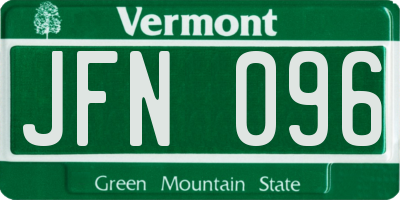 VT license plate JFN096