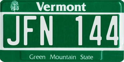 VT license plate JFN144