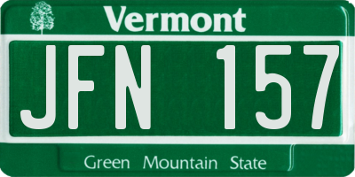 VT license plate JFN157