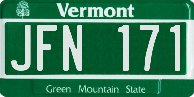 VT license plate JFN171