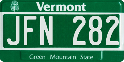 VT license plate JFN282