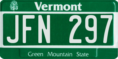 VT license plate JFN297