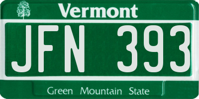 VT license plate JFN393
