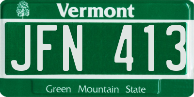VT license plate JFN413