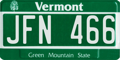 VT license plate JFN466