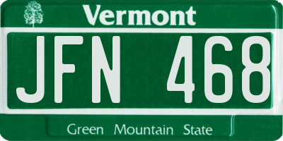 VT license plate JFN468