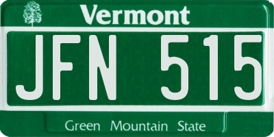 VT license plate JFN515