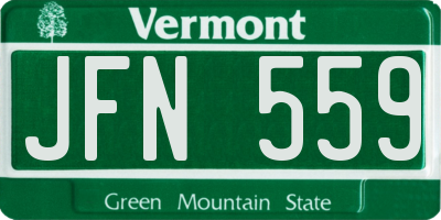 VT license plate JFN559