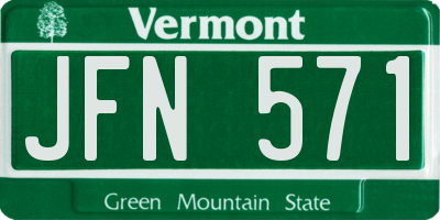VT license plate JFN571