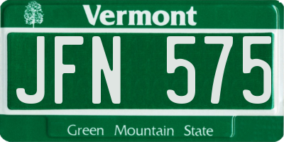 VT license plate JFN575