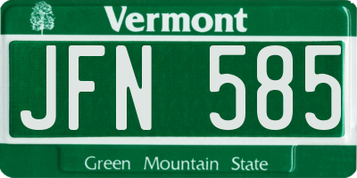 VT license plate JFN585