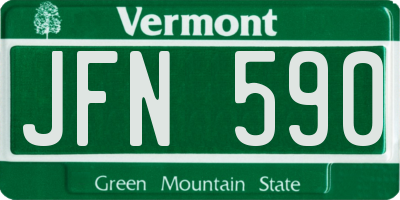 VT license plate JFN590
