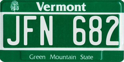 VT license plate JFN682